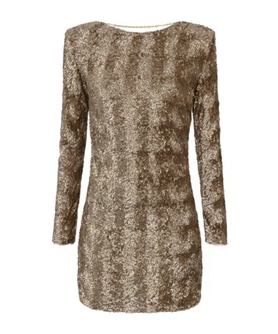 ELISABETTA FRANCHI SEQUIN-EMBELLISHED TULLE MINI DRESS