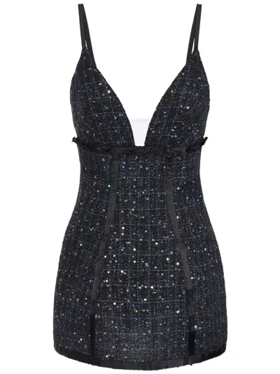 ELISABETTA FRANCHI ELISABETTA FRANCHI SEQUIN-EMBELLISHED TWEED DRESS