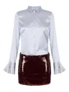 Elisabetta Franchi Sequin Mini Dress In Blue