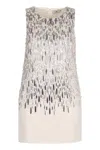Elisabetta Franchi Sequin Mini-dress In White