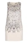 Elisabetta Franchi Sequin Mini-dress In White