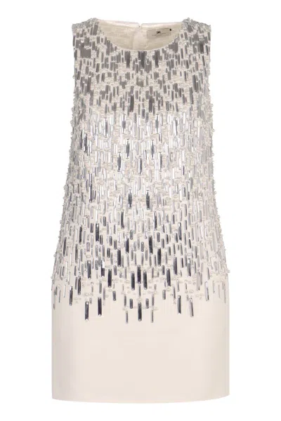 Elisabetta Franchi Sequin Mini-dress In White