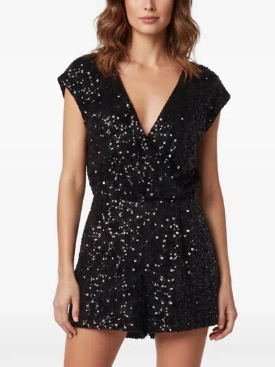 Pre-owned Elisabetta Franchi Sequin Open-back Jumpsuit In Black