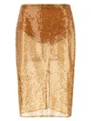 Elisabetta Franchi Sequin Embellished High Waist Skirt In Brown