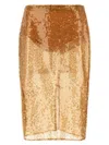 Elisabetta Franchi Sequin Embellished High Waist Skirt In Gold
