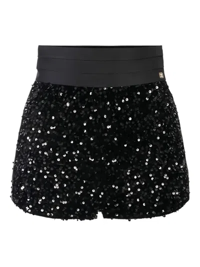 ELISABETTA FRANCHI SEQUIN TEXTURE SHORTS