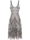 Elisabetta Franchi Sequined Chevron Midi Dress