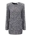Elisabetta Franchi Sequinned Chenille Mini Dress In Gray