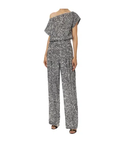 Elisabetta Franchi Sequined Jumpsuit In Steel