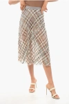 Elisabetta Franchi Sequined Midi Skirt With Culottes In Multi