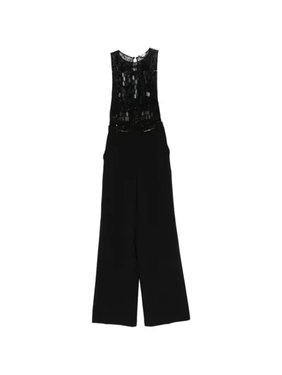 Elisabetta Franchi Sequin-embelished Jumpsuit In Black