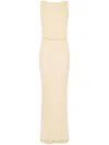 Elisabetta Franchi Vanilla Dress With Rhinestone Logo In 黄色