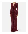 Elisabetta Franchi Red Carpet Dress In Sequins In Brown
