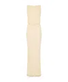 Elisabetta Franchi Vanilla Dress With Rhinestone Logo In Nude