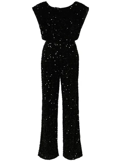 Elisabetta Franchi Sequinned Jumpsuit In Black