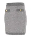 Elisabetta Franchi Short Knitted Skirt With Sequins In Gray