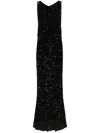 Elisabetta Franchi Sequinned Maxi Dress In Black