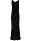 Elisabetta Franchi Sequinned Maxi Dress In Black