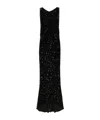 Elisabetta Franchi Sequinned Maxi Dress In Black