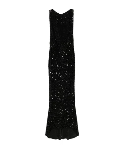 ELISABETTA FRANCHI SEQUINNED MAXI DRESS
