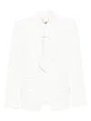 Elisabetta Franchi Linen-blend Gabardine Jacket In White