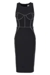 Elisabetta Franchi Fitted Midi Dress With Structured Bodice