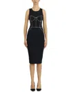 Elisabetta Franchi Contrasting-piping Midi Dress