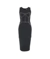 Elisabetta Franchi Contrasting-piping Midi Dress In Black