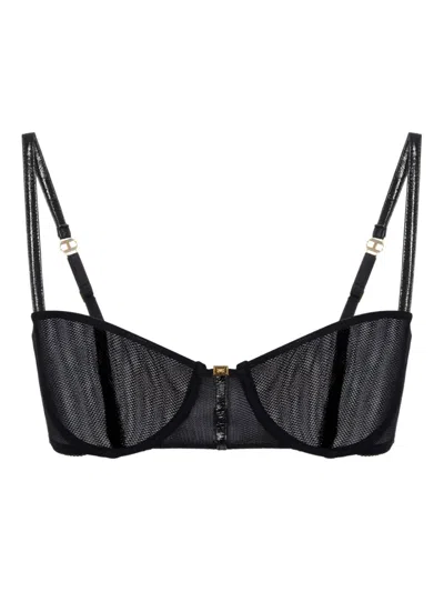 Elisabetta Franchi Sheer Mesh Underwired Bra In Black