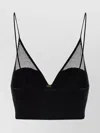Elisabetta Franchi Sheer Panel Cropped Top