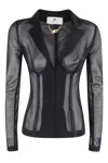 Elisabetta Franchi Collar Tailored Transparent Jacket