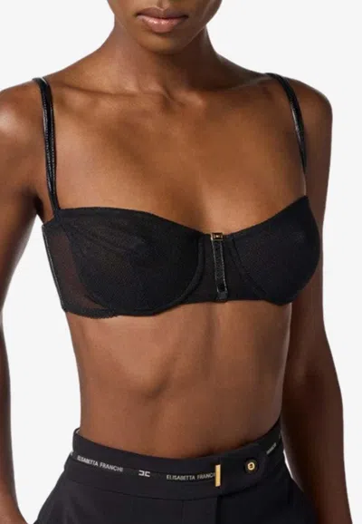 Elisabetta Franchi Sheer Underwired Bra In Black