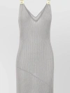 ELISABETTA FRANCHI SHIMMERING FLARED V-NECKLINE DRESS