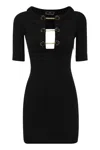 Elisabetta Franchi Shiny Viscose Minidress With Twin Buttons