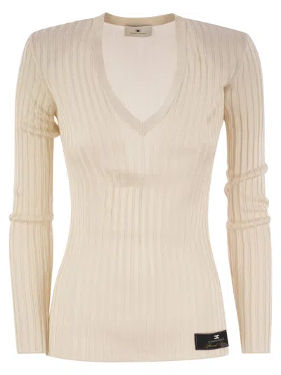 ELISABETTA FRANCHI ELISABETTA FRANCHI SHINY VISCOSE RIBBED JERSEY