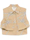 Elisabetta Franchi Cropped Beige And White Structured Shirt