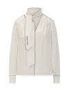 Elisabetta Franchi Georgette Shirt With Scarf And Piping