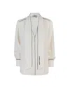 Elisabetta Franchi Georgette Shirt With Scarf And Piping