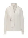 Elisabetta Franchi Georgette Shirt With Scarf And Piping