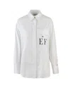 Elisabetta Franchi White Striped Cotton Poplin Shirt In White