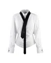 Elisabetta Franchi Camicia Bianca Con Cravatta In White