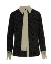 Elisabetta Franchi Georgette Blouse With Two-colour Print In Black