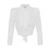 Elisabetta Franchi Elegant White Shirt With Rear Tie In Beige