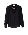 Elisabetta Franchi Chain-collar Blouse In Black