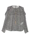 Elisabetta Franchi Silk Shirt With Layered Ruffle Detail In Gray