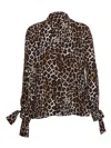 Elisabetta Franchi Leopard-print Georgette Shirt In Brown