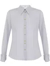 Elisabetta Franchi Shirt In Georgette Fabric In Gray