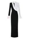 Elisabetta Franchi Red Carpet Dress In Lightweight Crepe Fabric In Black