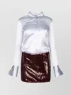 Elisabetta Franchi Shirt Dress And Sequin Mini Skirt In White