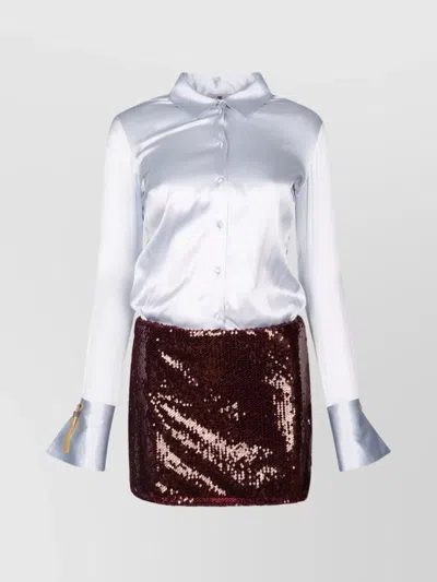 ELISABETTA FRANCHI SHIRT DRESS AND SEQUIN MINI SKIRT